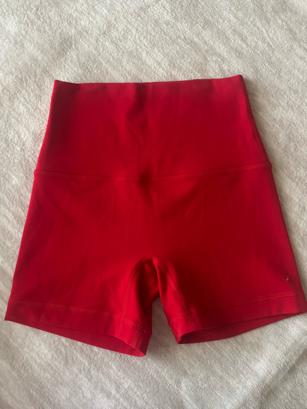 Lululemon Oxford Red 4” Biker Shorts - Picture 3 of 4